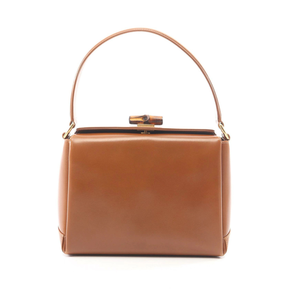 Gucci Bamboo 2Way Top Handle Bag Leather Brown